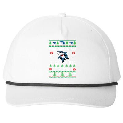 Im Dreaming Of A Great White Ugly Christmas Snapback Five-Panel Rope Hat