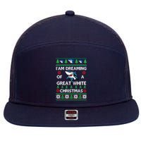 Im Dreaming Of A Great White Ugly Christmas 7 Panel Mesh Trucker Snapback Hat