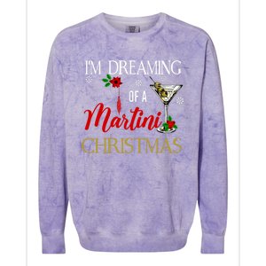 IM Dreaming Of A Martini Christmas Wine Glass Xmas Meaningful Gift Colorblast Crewneck Sweatshirt