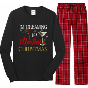 IM Dreaming Of A Martini Christmas Wine Glass Xmas Meaningful Gift Long Sleeve Pajama Set