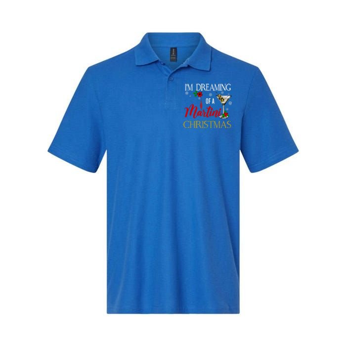 IM Dreaming Of A Martini Christmas Wine Glass Xmas Meaningful Gift Softstyle Adult Sport Polo