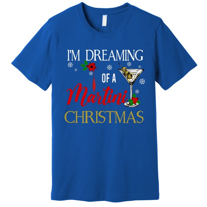 IM Dreaming Of A Martini Christmas Wine Glass Xmas Meaningful Gift Premium T-Shirt