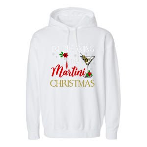 IM Dreaming Of A Martini Christmas Wine Glass Xmas Meaningful Gift Garment-Dyed Fleece Hoodie