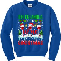 Im Dreaming Of Wine Xmas Santa Elf Reindeer Wine Ing Funny Gift Kids Sweatshirt