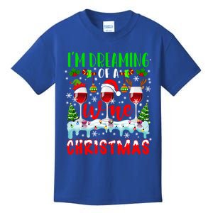 Im Dreaming Of Wine Xmas Santa Elf Reindeer Wine Ing Funny Gift Kids T-Shirt