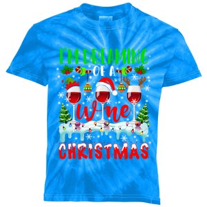 Im Dreaming Of Wine Xmas Santa Elf Reindeer Wine Ing Funny Gift Kids Tie-Dye T-Shirt