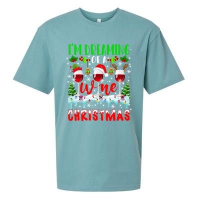 Im Dreaming Of Wine Xmas Santa Elf Reindeer Wine Ing Funny Gift Sueded Cloud Jersey T-Shirt