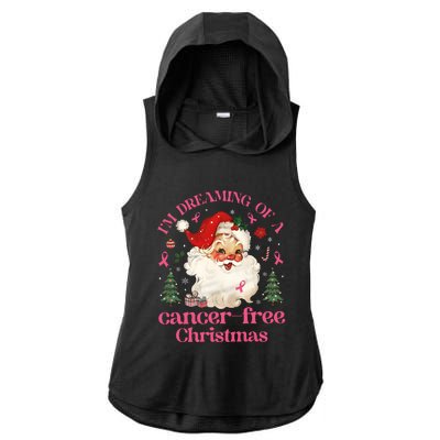 IM Dreaming Of A Breast Cancer Free Christmas Ladies PosiCharge Tri-Blend Wicking Draft Hoodie Tank