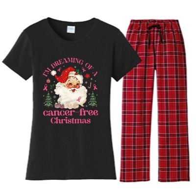 IM Dreaming Of A Breast Cancer Free Christmas Women's Flannel Pajama Set