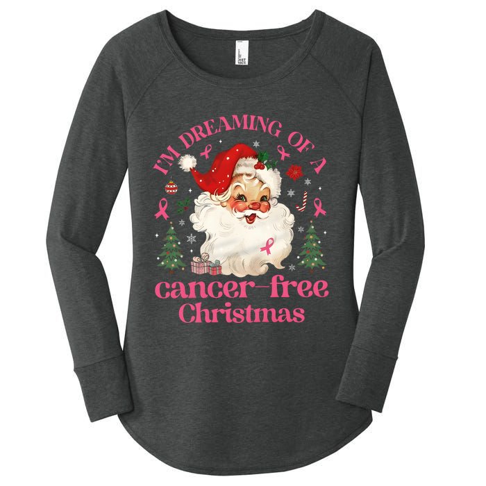 IM Dreaming Of A Breast Cancer Free Christmas Women's Perfect Tri Tunic Long Sleeve Shirt