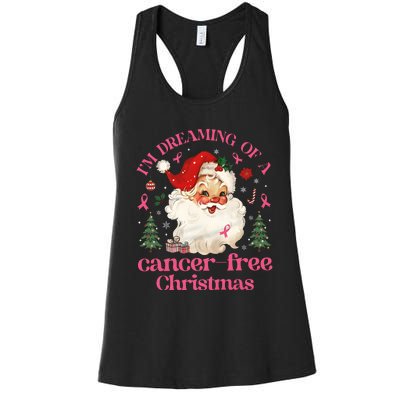 IM Dreaming Of A Breast Cancer Free Christmas Women's Racerback Tank