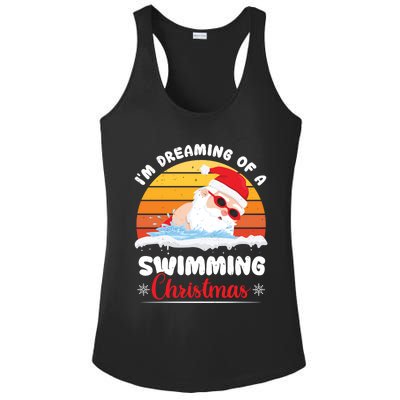 I’m Dreaming Of A Swimming Christmas Santa Swimmer Love Funny Gift Ladies PosiCharge Competitor Racerback Tank