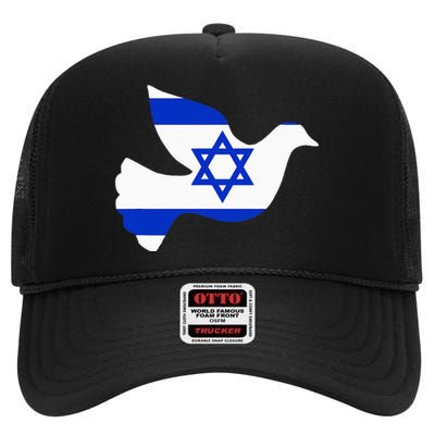 Israel Dove of Peace High Crown Mesh Back Trucker Hat