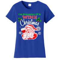 IM Dreaming Of A Wine White Christmas Santa Wine Lover Meaningful Gift Women's T-Shirt