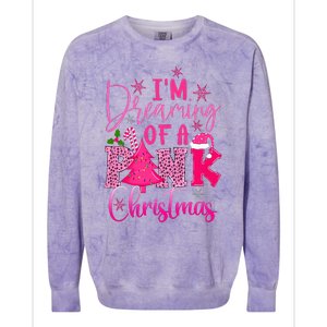 I'm Dreaming of A Pink Christmas With Pink Christmas Tree Colorblast Crewneck Sweatshirt