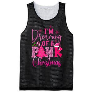 I'm Dreaming of A Pink Christmas With Pink Christmas Tree Mesh Reversible Basketball Jersey Tank