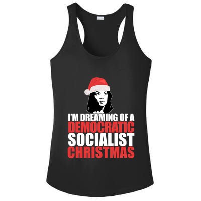 IM Dreaming Of A Democratic Socialist Christmas Aoc Meme Gift Ladies PosiCharge Competitor Racerback Tank
