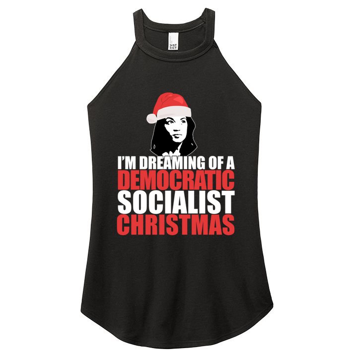IM Dreaming Of A Democratic Socialist Christmas Aoc Meme Gift Women's Perfect Tri Rocker Tank