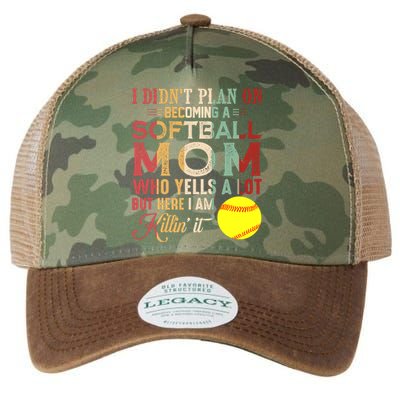 I DidnT Plan On Becoming A Softball Mom MotherS Day Legacy Tie Dye Trucker Hat