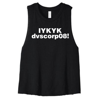 Iykyk Dvscorp08! Password Funny Georgia Voter Sarcasm Humor Women's Racerback Cropped Tank