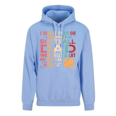 I Didnt Plan On Becoming A Softball Dad Unisex Surf Hoodie