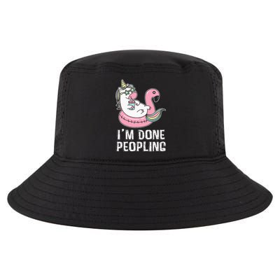 I'm Done Peopling Funny Unicorn Gift Cool Comfort Performance Bucket Hat