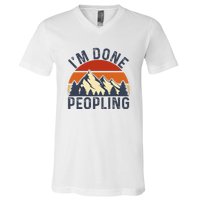 IM Done Peopling Funny Vintage Style V-Neck T-Shirt