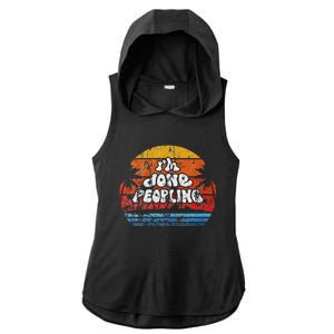 IM Done Peopling Distressed Beach Summer Funny Introvert Ladies PosiCharge Tri-Blend Wicking Draft Hoodie Tank