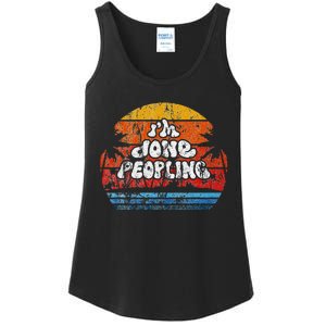 IM Done Peopling Distressed Beach Summer Funny Introvert Ladies Essential Tank