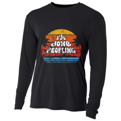 IM Done Peopling Distressed Beach Summer Funny Introvert Cooling Performance Long Sleeve Crew