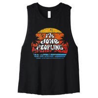 IM Done Peopling Distressed Beach Summer Funny Introvert Women's Racerback Cropped Tank