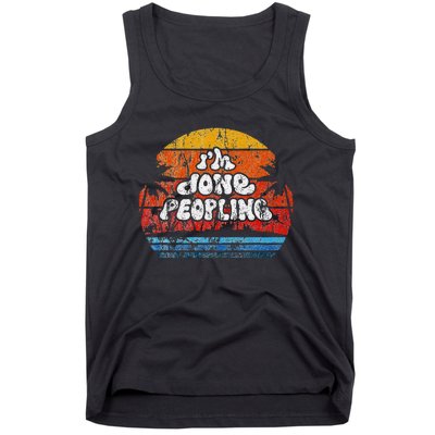 IM Done Peopling Distressed Beach Summer Funny Introvert Tank Top