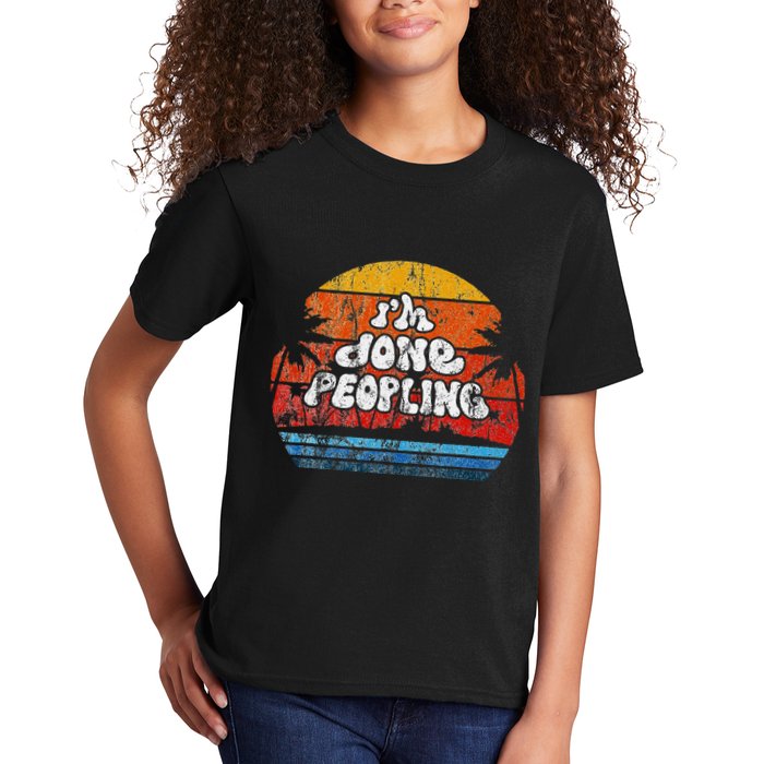 IM Done Peopling Distressed Beach Summer Funny Introvert Kids T-Shirt