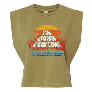 IM Done Peopling Distressed Beach Summer Funny Introvert Garment-Dyed Women's Muscle Tee