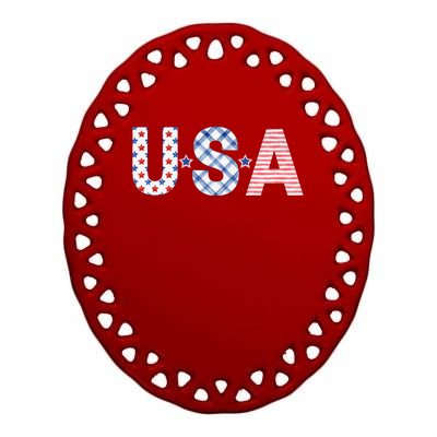 Independence Day Premium Ceramic Oval Ornament