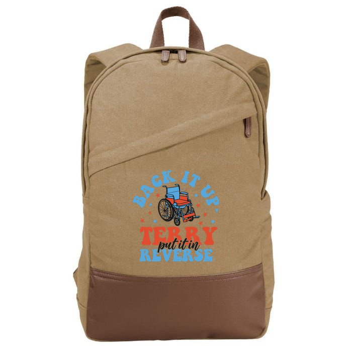 Independence Day Put It In Reverse Terry Funny 4th Of July Cotton Canvas Backpack