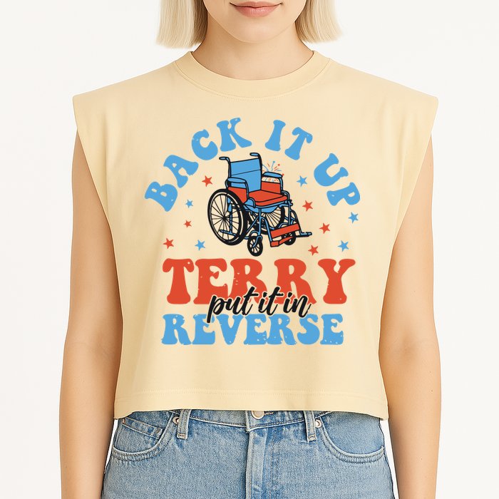 Independence Day Put It In Reverse Terry Funny 4th Of July Garment-Dyed Women's Muscle Tee