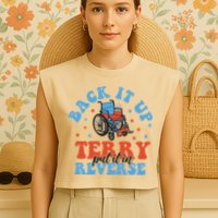 Independence Day Put It In Reverse Terry Funny 4th Of July Garment-Dyed Women's Muscle Tee