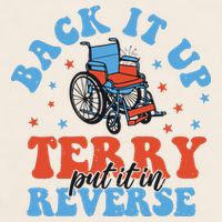 Independence Day Put It In Reverse Terry Funny 4th Of July Garment-Dyed Women's Muscle Tee