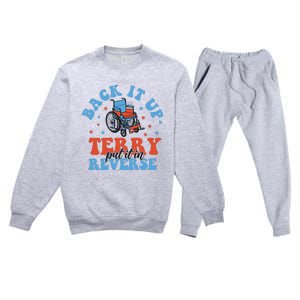 Independence Day Put It In Reverse Terry Funny 4th Of July Premium Crewneck Sweatsuit Set