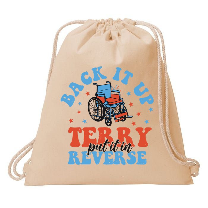Independence Day Put It In Reverse Terry Funny 4th Of July Drawstring Bag