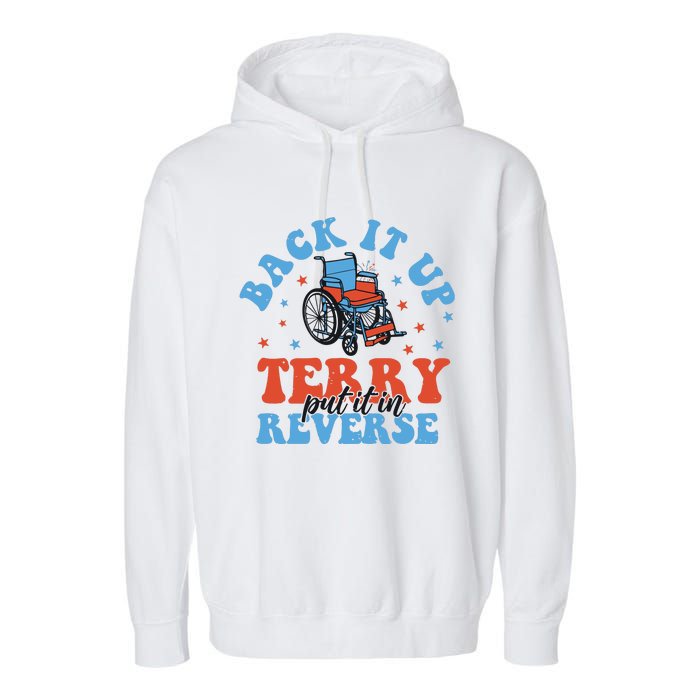 Independence Day Put It In Reverse Terry Funny 4th Of July Garment-Dyed Fleece Hoodie