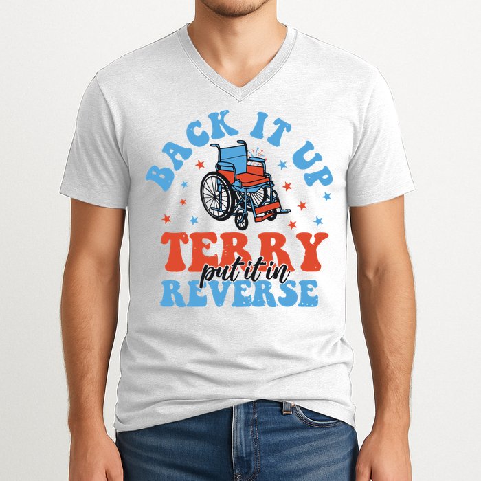 Independence Day Put It In Reverse Terry Funny 4th Of July V-Neck T-Shirt