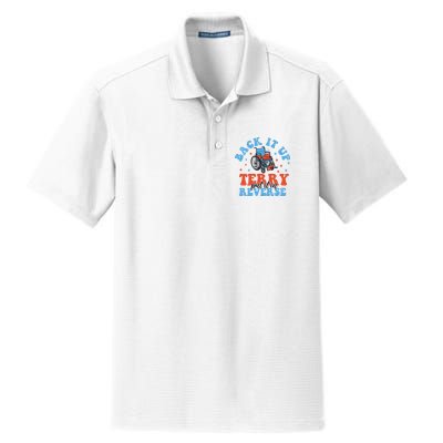 Independence Day Put It In Reverse Terry Funny 4th Of July Dry Zone Grid Polo