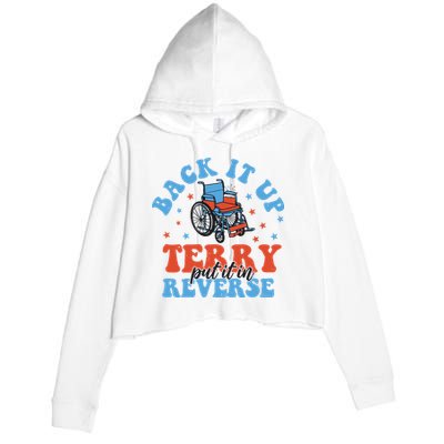 Independence Day Put It In Reverse Terry Funny 4th Of July Crop Fleece Hoodie