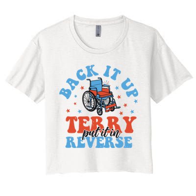 Independence Day Put It In Reverse Terry Funny 4th Of July Crop Top