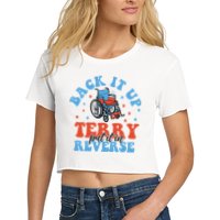 Independence Day Put It In Reverse Terry Funny 4th Of July Crop Top