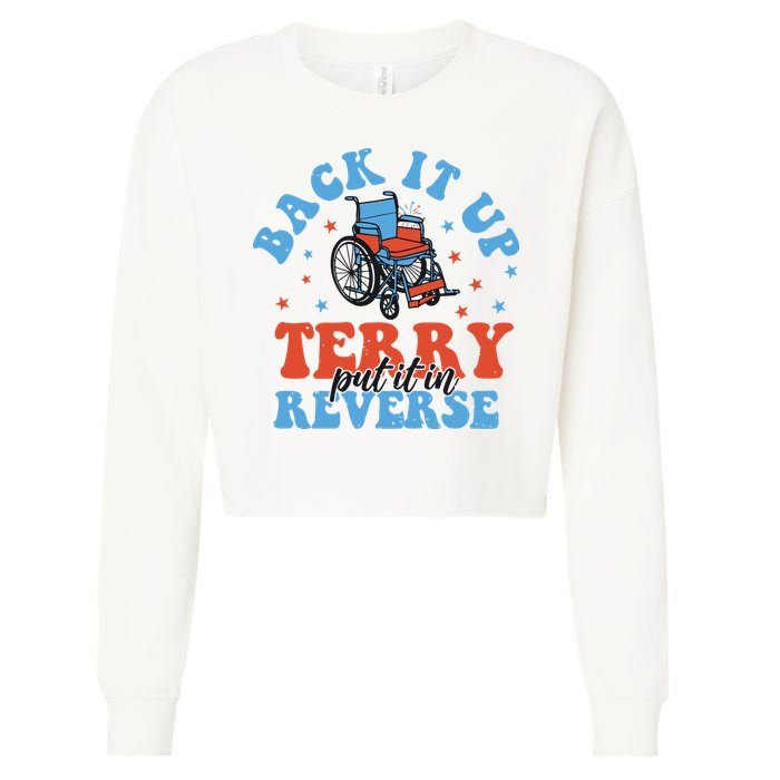 Independence Day Put It In Reverse Terry Funny 4th Of July Cropped Pullover Crew