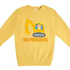 I Dig Preschool Bulldozer Premium Crewneck Sweatshirt