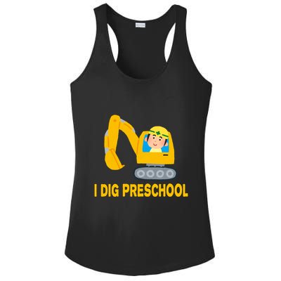 I Dig Preschool Bulldozer Ladies PosiCharge Competitor Racerback Tank